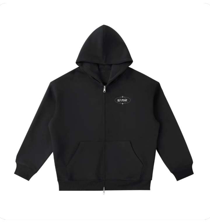 BandzCollective black zip hoodie